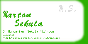 marton sekula business card